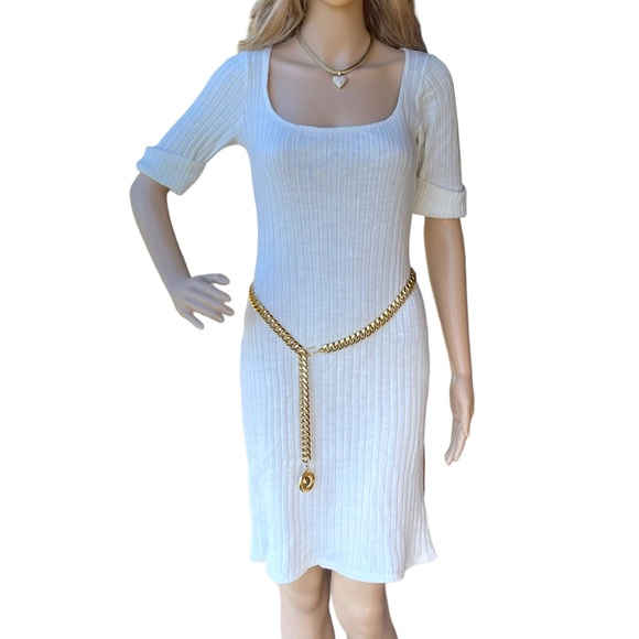 Vintage 90s To the Max off white/cream midi sweater dress - Picture 2 of 12
